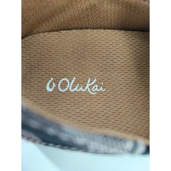 Olukai Women's Pehuea Pa’i Canvas Slip On Camo Grey Shoes Size 6 US - Picture 7 of 8